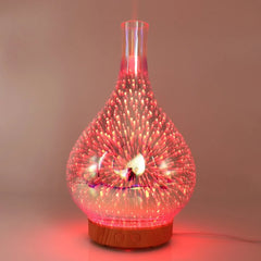 3D Glass Aroma Diffuser Colorful Lamp Humidifier Night Light