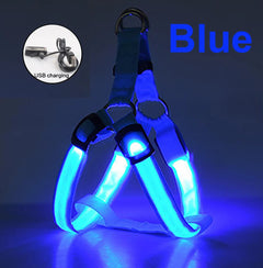 LED Light Glowing Adjustable Dog Safety Harness