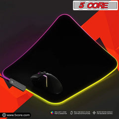 5Core Gaming Mouse Pad RGB 12 Light Modes 2 Zone Desk Mouse Mat w Rubber Base