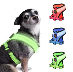 GlowPaws LED Light Breathable Mesh Rechargeable Dog Harness